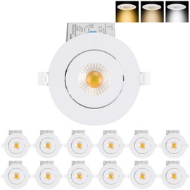4 Inch Led Recessed Lights Ultra-Thin Adjustable Eyeball Gimbal LED Recessed Lighting with Junction Box 9 Watts 750Lm Dimmable Ceiling Light ETL Listed (3000k/4000k/5000k Option 12Pack)