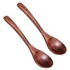 2 PCS Wooden Spoon for Eating, 6 Inch Long Small