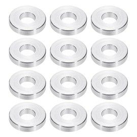 PATIKIL M6 Aluminum Spacers, 12pcs 1/4" x 5/8" Round Metal Spacers for 1/4 or M6 Screw Bolts, Unthreaded Standoff Bushing 0.1"L, 6.2x15x3.5mm