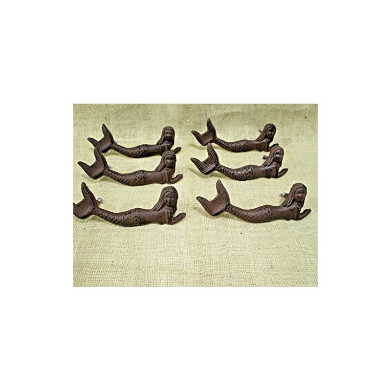 Cast Iron Antique Style Durable 6 Nautical Mermaid Drawer Pull
