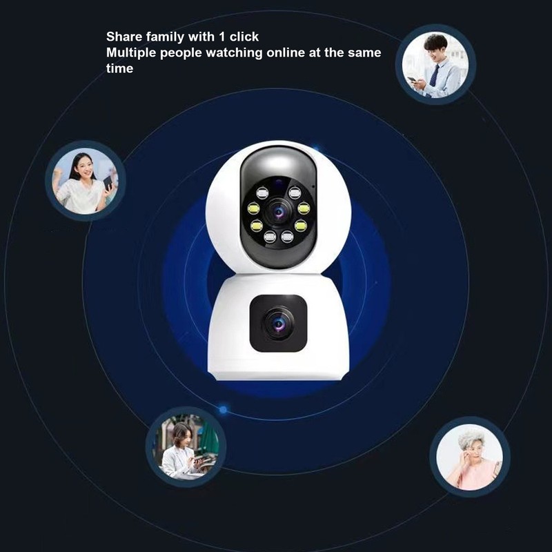 WiFi Dual Lens Security Camera HD Wireless Home Camera with