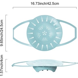 Silicone steamer, foldable design, suitable for vegetables-instant pot, reusable, non-stick, bisphenol-free. (blue, large-size)
