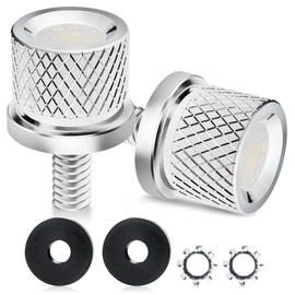 MoKitDora 2PCS Seat Bolts Rear Fender Knurled Mount Screws 1/4"-20 Thread for 1996-later Harley Touring Sportster Softail Dyna Models, Chrome