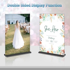 Ayuanb A4 Stand, Table Stand, Pack of 6 T-tape Double-Sided Sign Holders, Acrylic Label Holder, 8.5 x 11 Menu Card Holder, Acrylic for Photos, Hotel, Restaurants, Coffee Shop (A4, 6 Pieces)