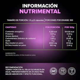 INOSITOL BLC -Myo Inositol & D-Chiro Inositol mezcla ideal 40:1-246g 60 porciones 4000mg Suplemento en polvo para mujeres