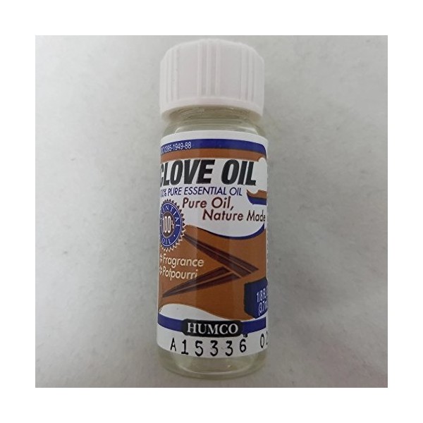 Humco Clove Oil - 100% Pure Essential Oil, 1/8 oz (2 Pack)