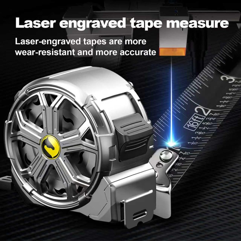 16ft Tape Measure, Stainless Steel Retractable Tape Measure, Waterproof &