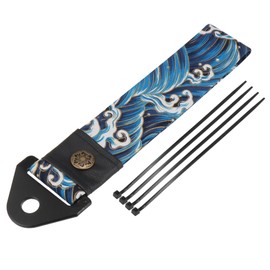 X AUTOHAUX Car Tow Strap Kit for Decorative Trailer Belt Sea Waves Pattern Blue