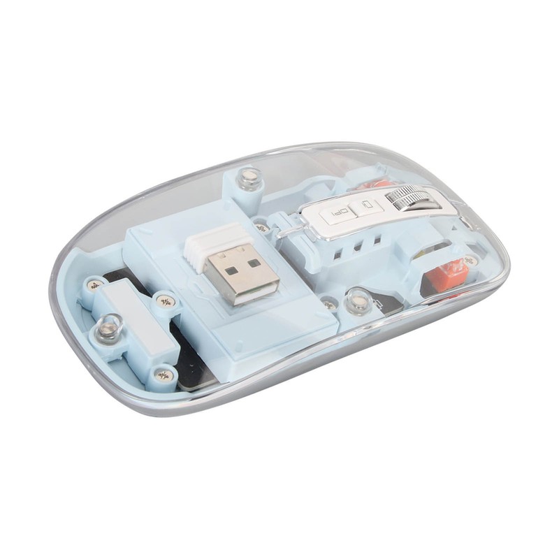 Wireless Bluetooth Mouse Transparent Clear Cool Shell Mute Click Colorful