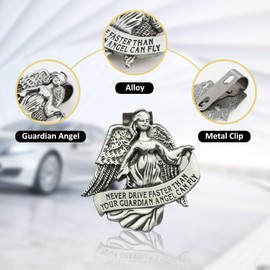 Aleiport Guardian Angel Visor Clip, Car Safety Accessories Car Gifts for New Driver Teens Boys Parent Family Friends, New Car Gifts