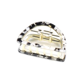 QinGoo Small Strong Firm Hair Clip White Black Hair Clip Hair Clip Hair Accessory Cute Korean Women 1 Piece (2.0 x 1.1 inches (5.2 x 2.8 cm), Black White)