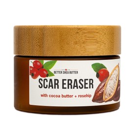 Better Shea Butter- Bálsamo borrador de cicatrices: crema de manteca de cacao para estrías y manchas oscuras, quemaduras, cicatrices antiguas y cicatrices de acné