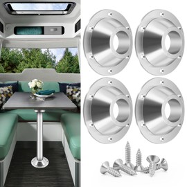 EJYTRVT 4 Pack RV Table Base Mount, Aluminum Pedestal Table Leg Base Flange, Standard Size for Camper, Boat, Trailer, Include Mounting Screws