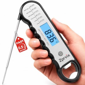 0.5s Instant Read Meat Thermometer Digital, Cooking, ±0.5°F Accuracy | Food Thermometer with Lift-to-Wake, Backlight & Auto-Rotating Display, IPX6 Wat