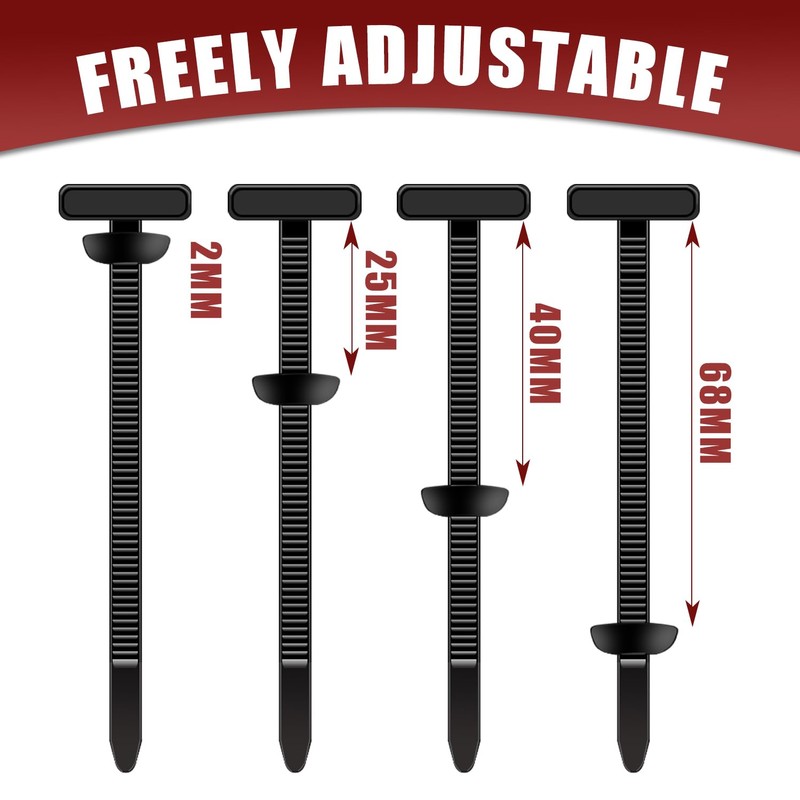 200 Pack Nylon Universal Cable Tie Buckle Zip Tie, Heavy