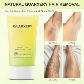 QUARXERY Crema Depilatoria Suave y Purificante para Mujer y Hombre, Crema Depiladora para Piel Sensible, Eliminación Indolora en 5-10 min, con Aloe Ve