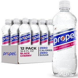 Propel, Black Cherry, Zero Calorie Sports Drinking Water with Electrolytes and Vitamins C&E, 16.9 Fl Oz (12 Count)