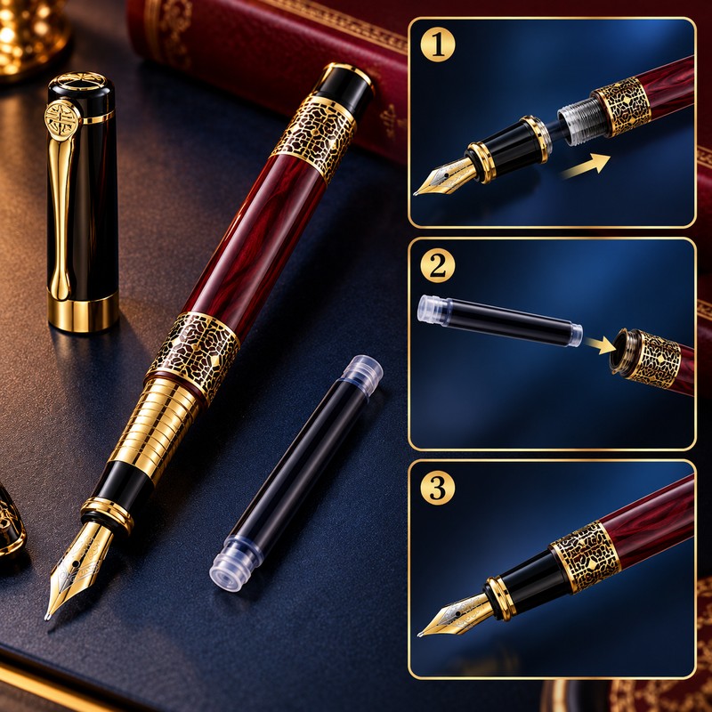 Metal Fountain Pen for Daily Writing – 0.5mm Standard Nib