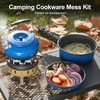 Odoland 5pcs Camping Cookware Mess Kit, Non-Stick Lightweight Pot Pan