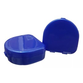 Dental Caja Para Guarda Portaguarda Acetatos Aparatos Ortodoncia Color Azul Metalico