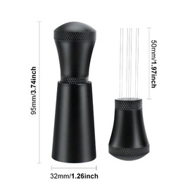 WDT Tool,Espresso Distribution Tool,7 Needles 0.35mmEspresso Coffee Stirrer,Coffee Distribution Tool with 7Extra Needles for Espresso Stirrer Replacement,Aluminum Alloy Handle with Stand