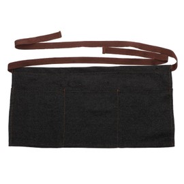 Kichvoe Denim Waist Apron with 3 Pockets Short Serving Aprons Half Waiter Waitress Workwear Restaurant Gardening Half Apron for Women Men Home Kitchen Restaurant (Black)