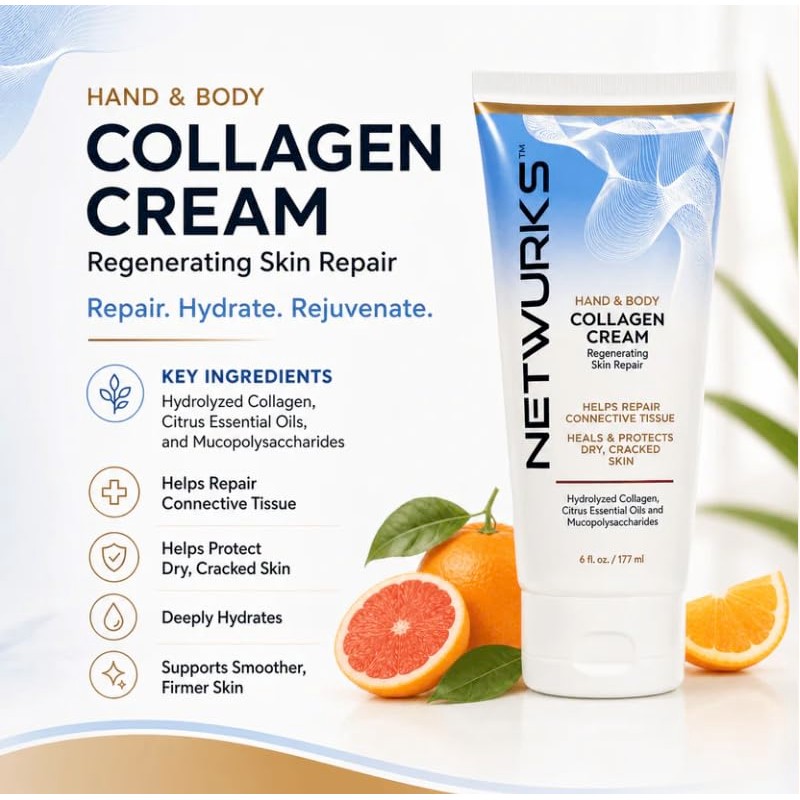 Crema De Colágeno Para Manos Y Cuerpo, Regeneradora Y Reparadora