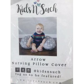 Kids N Such Arrow Nursing Pillow Cover Gray and White Arrow Print