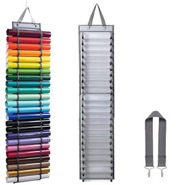 LZYKJGS Vinyl Roll Organiser, Vinyl Roll Holder, Vinyl Storage Holder, Wrapping Paper Storage, with 24 Compartments, for Storing Paper, Gift Wrapping Paper, Cross Stitch Embroidery (Grey)