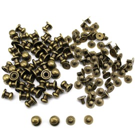 Dylan-EU 50 Set Chicago Screws Bronze Leather Rivets Screw Rivets Belt Used for Leather Products Such as Belts, Leather Bags and Shoulder Straps