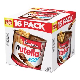 Nutella & GO! Hazelnut Cocoa Spread + Breadsticks 1.8 oz, 16 Pack Snack Cups.