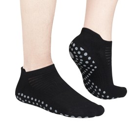 YUEVO SPORTS 5 Paar Weiße Yoga-Socken für Damen Pilates-Socken rutschfeste Sportsocken Baumwolle gepolstert Knöchelsocken für Damen Größe 40-43