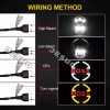 JESUO Pair Dot 7" inch LED Round Headlights DRL Hi/Lo