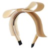 Elegant Large Velvet Bow Headband - Tan