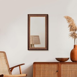 Head West Bronze Copper Oil Rubbed Framed Rectangle Mirror, Wall Mounted Beveled Accent Decorative Bathroom Mirrors for Over Sink, Bedroom, & Living Room, 16" x 27.5"