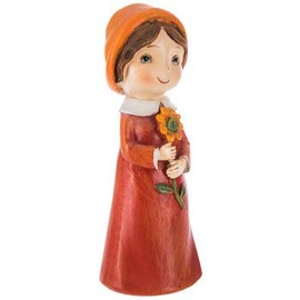 Pilgrim Holding Flower Decoration Fall Autumn Home Decor Gift 5 5/8" H