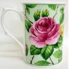 Rose Bloom Mugs Set of 2 Fine Bone China Pink