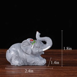 BRASSTAR Resin Statue Eight Elephants1.8” Home Office Feng Shui Decor Collection Spirit Animal Talisman Figurine Love Wealth Luck Gather PTZD050 (Grey)