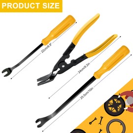 Etre Jeune 3 Pcs Clip Pliers Set Fastener Removal Tool, Trim Panel Removal Tool, Push Pin Pliers Pry Tool Kit Auto Trim Removal Tool Set Dashboard Repair Kit, Yellow