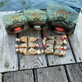 Jewels Catfish Bait -Shrimp Mania Pouches/Shad Madness Pouches - 6 Pre-Filled Bait Pouches per Bag - Approx 2" W x 2.5" L for Catfish Bait - Flavor: Shad Madness
