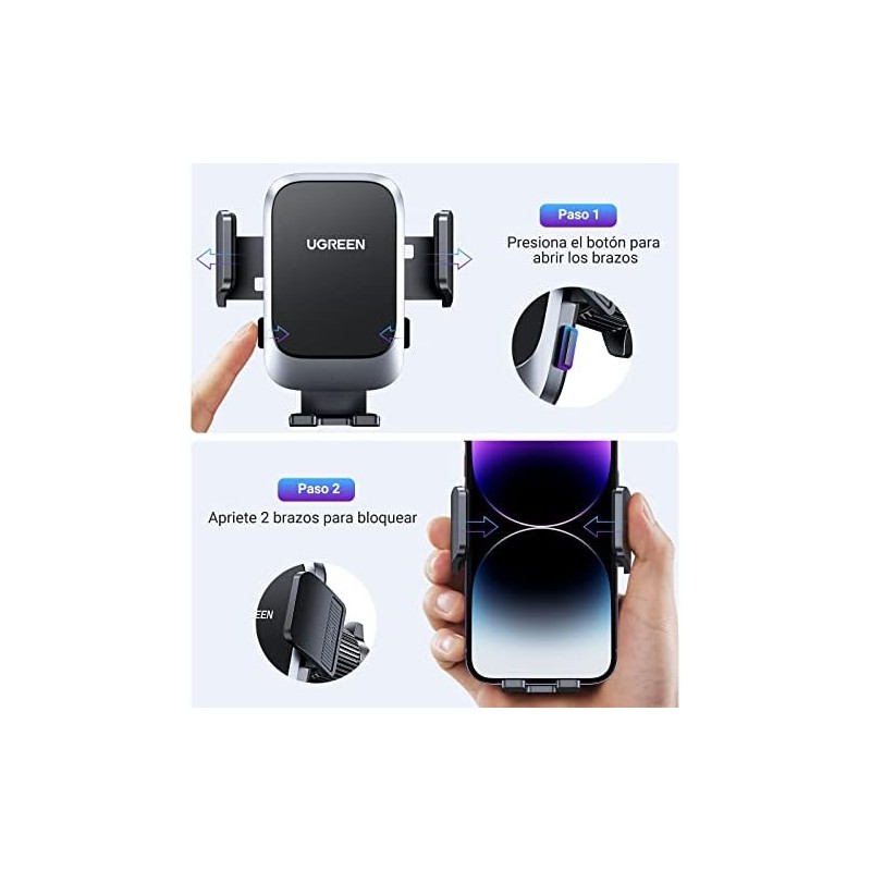 UGREEN Soporte Celular Automóvil, Base Porta Móvil Auto Giratorio 360