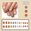 Maple Leaf Press on Nails Short Coffin Nails Tips Autumn