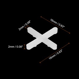 uxcell 1200Pcs Tile Spacers, 2mm 5/64" Cross Shape Wall Floor Tile Spacer Tiling Tools for Ceramic Tile Installation, White