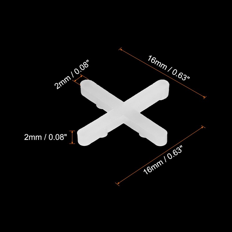 uxcell 1200Pcs Tile Spacers, 2mm 5/64" Cross Shape Wall Floor