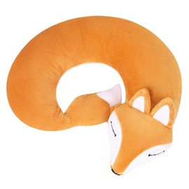 XGOPTS Travel Pillow Neck Support Rest Pillow, Cartoon Cute Fox U-Shaped Pillow, Household Portable Car Travel Sleeping Pillow for Airplanes, Home, Camping, Travelling, Office nap
