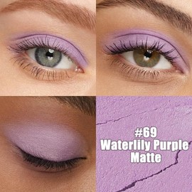 Kaely Cream Eye Shadow Sticks, Waterlily Purple Matte Eyeliner Pencil Eyeshadow Palette Makeup, Eye Highlighter Brightener Stick for Older Women Waterproof Pigmented, sombras para ojos, New-69