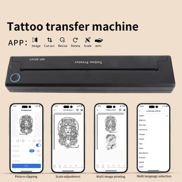 Unbranded Printer Machine 2000mAh Wireless Thermal Stencil Printer for Tattooist
