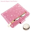 Slim Bifold Wallet RFID Credit Card Wallet Glitter Leather Small