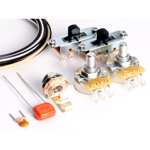 ToneShaper Guitar Wiring Kit, For Fender Mustang (Black Switches)