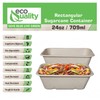 EcoQuality 24oz Disposable Bowls - Rectangular Compostable Sugarcane Fiber Biodegradable